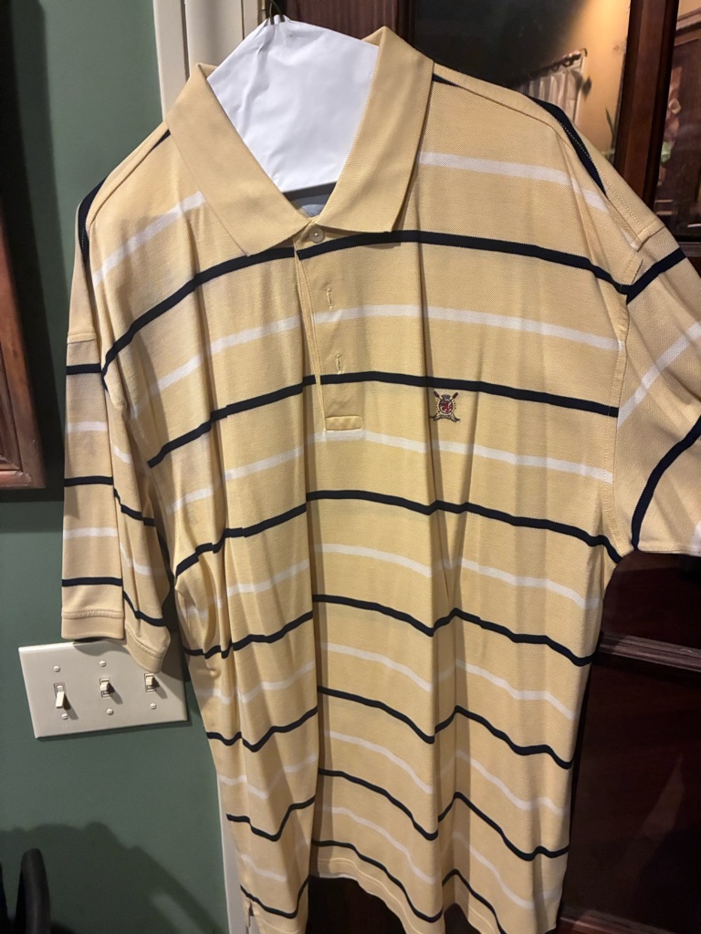 Tommy Hilfiger Yellow Polo with Navy & White Stripes